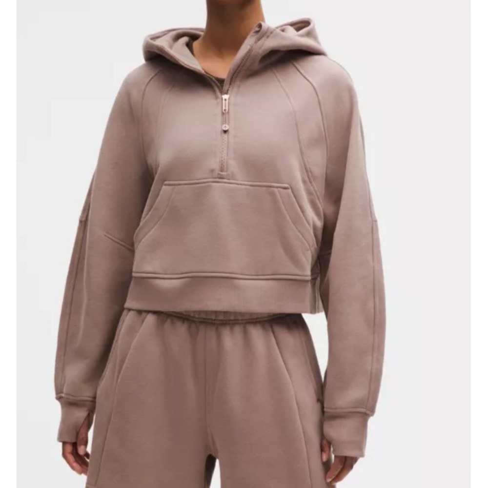 Lululemon Scuba Oversized Half-Zip Hoodie Light Brown Size  M/L EUC v